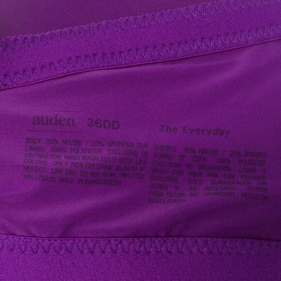 Auden The Everyday Bra Women Size 36DD Purple Lightly Lined Underwire Adjustable - Picture 6 of 9